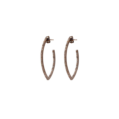 V-shaped Diamond Hoops (Silver)