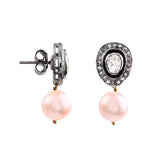 Reena Pearl and Moissanite Earrings