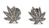 Marijuana Pave Diamond Studs