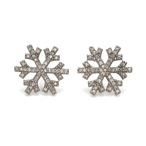 Snowflake Pave Diamond Studs