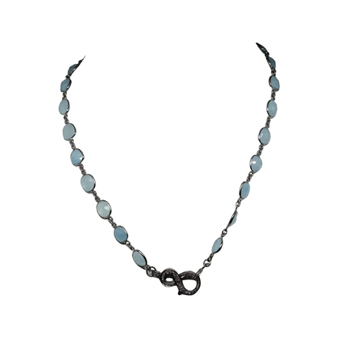 Aquamarine bezel chain